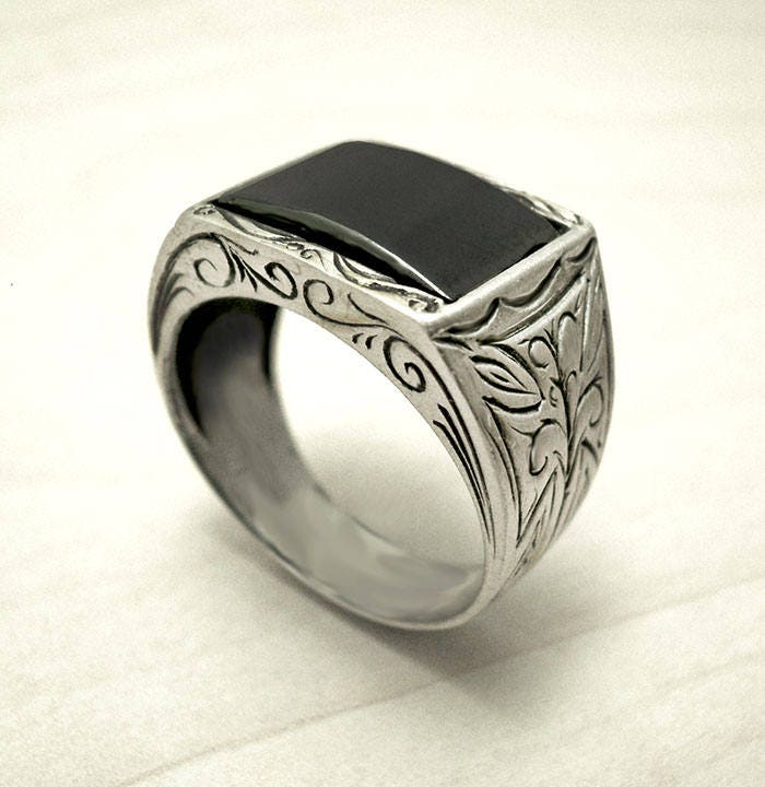 Cross Ring Silver Men Sterling Silver Ring Signet Ring | Etsy