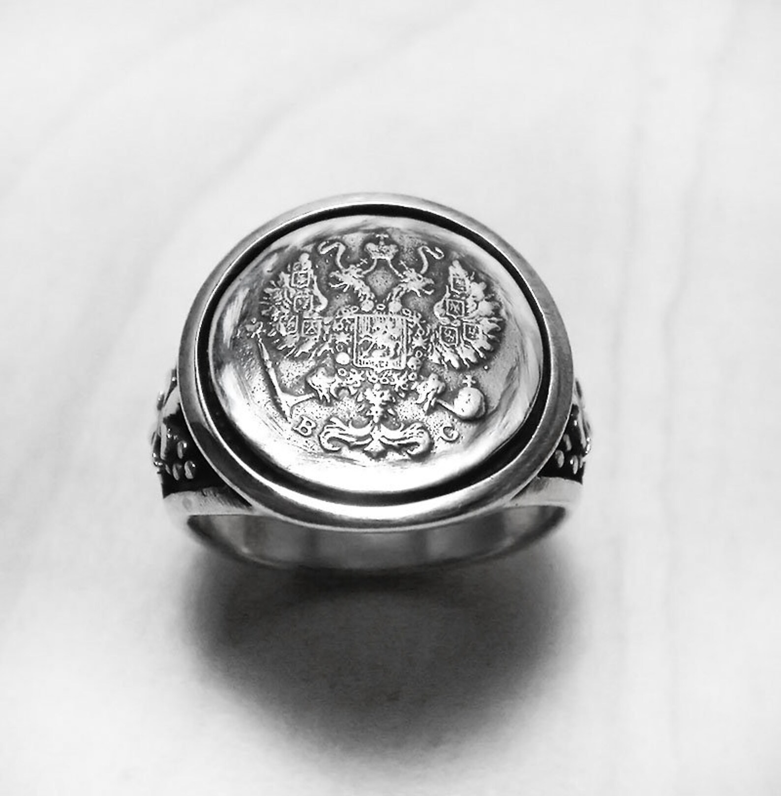 Stainless Steel Russian Eagle Signet Ring For Men - Biker, Wedding, Gift Idea