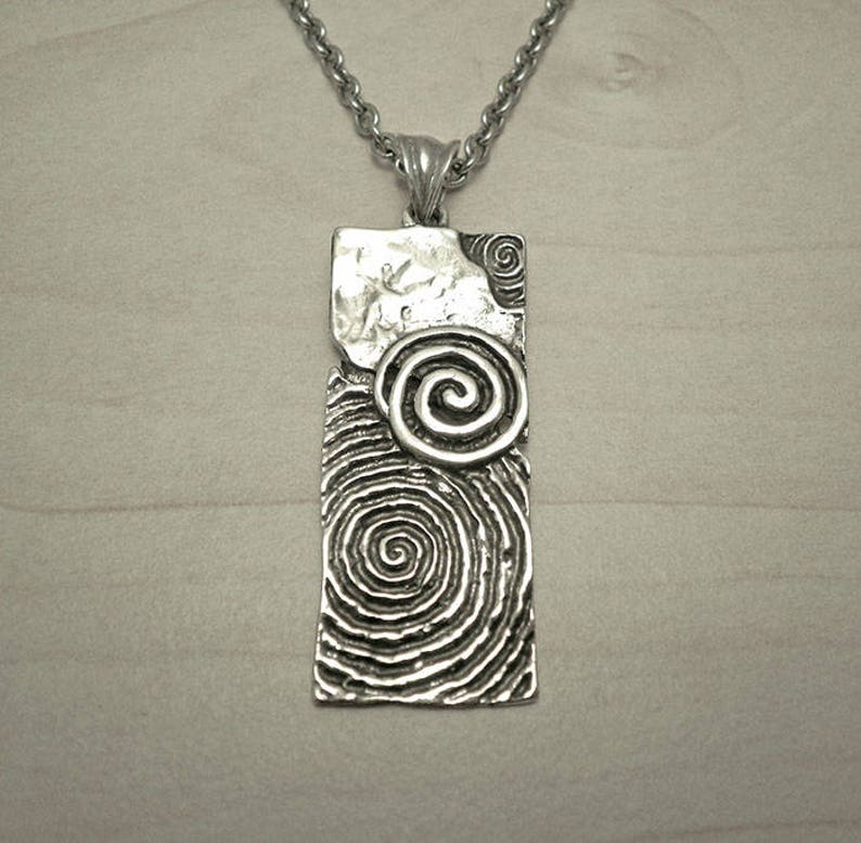 Spiral Necklace Silver Men Greek Symbol Greek Necklace Etsy UK