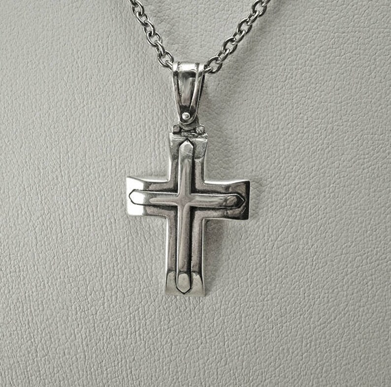 Cross Necklace Men Cross Pendant Silver Orthodox Cross | Etsy