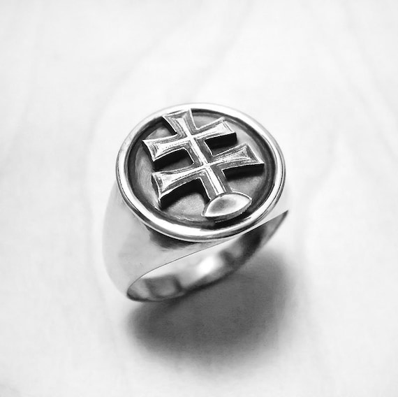 Cross Ring Silver Men Religious Ring Silver Christian Cross | Etsy