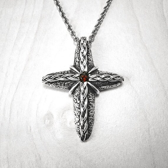 Braided online cross necklace