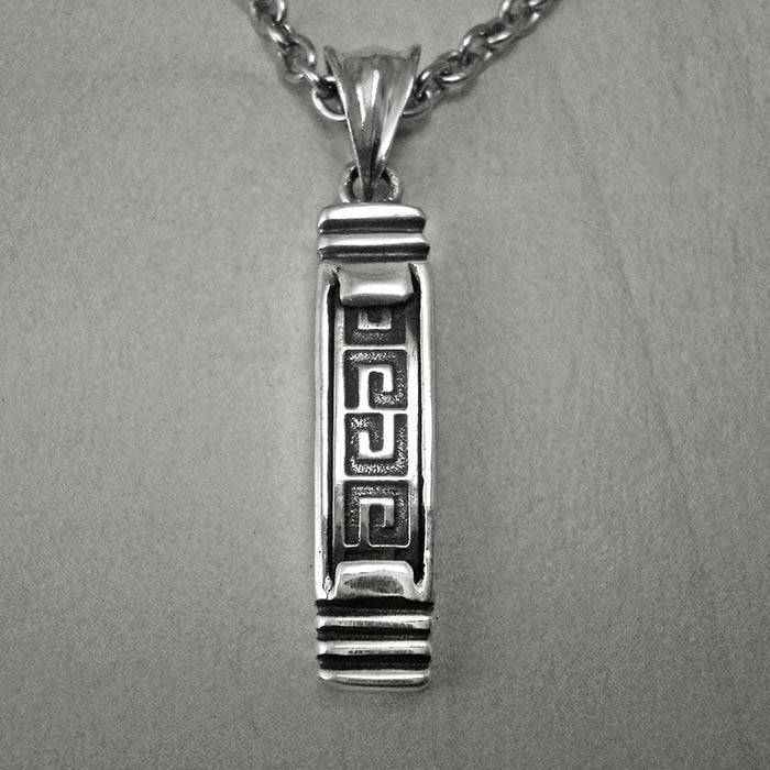 Silver Necklace Men Greek Key Necklace Silver Necklace Men Etsy