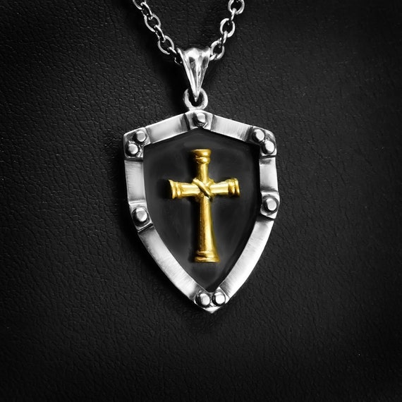 Shield cross best sale necklace