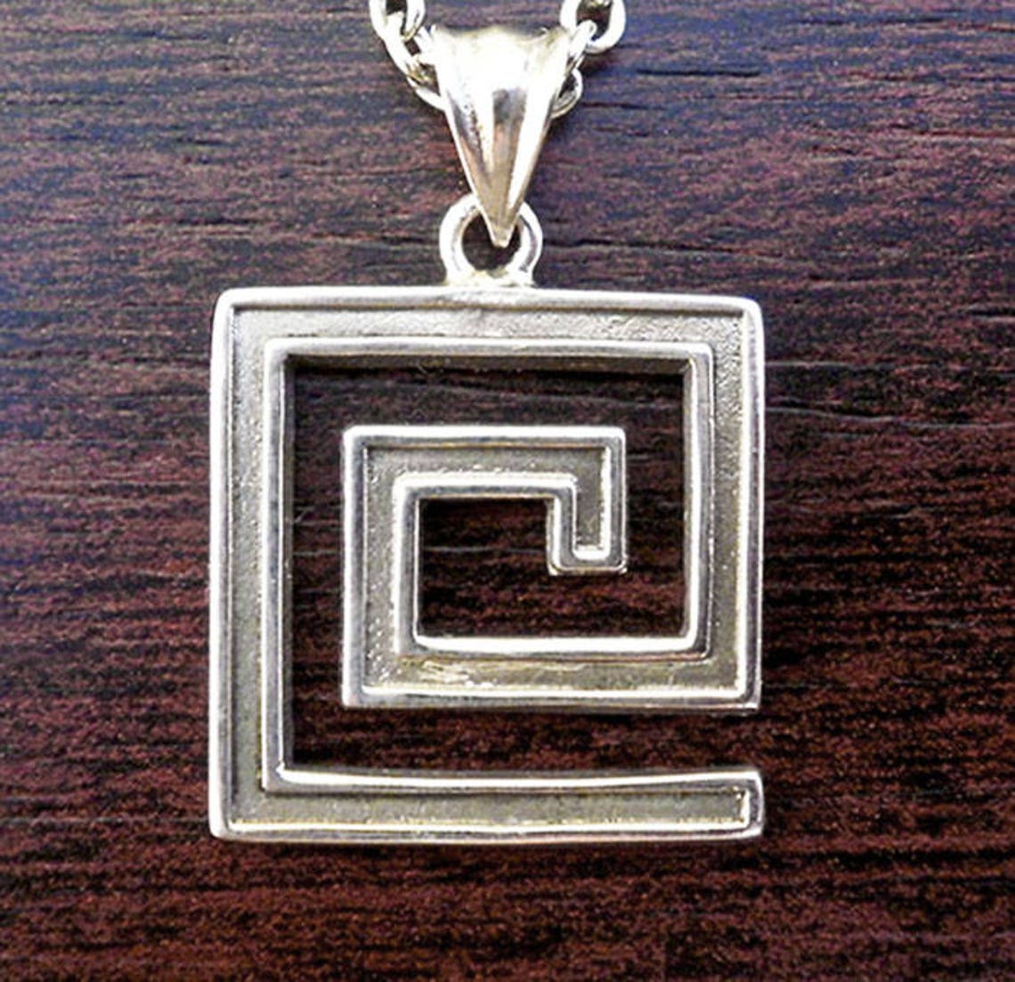Greek Key Necklace Silver Men Pendant Greek Symbol Greek Etsy