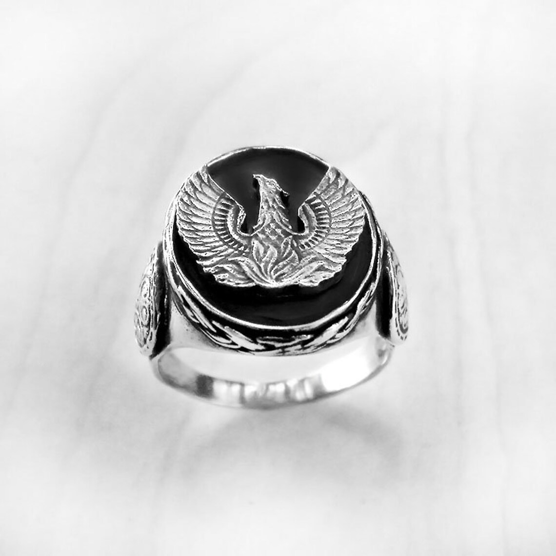 Sterling Silver Ring Men Phoenix Ring Silver Rising Phoenix Etsy