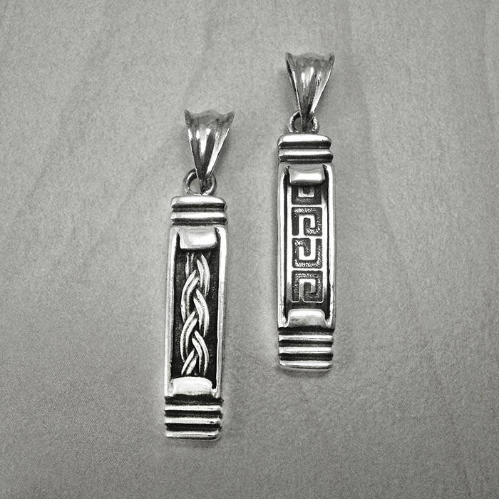 Silver Necklace Men Greek Key Necklace Silver Necklace Men Etsy