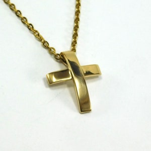 Solid Gold Cross Men Gold Necklace Mens Gold Cross 14K Gold - Etsy