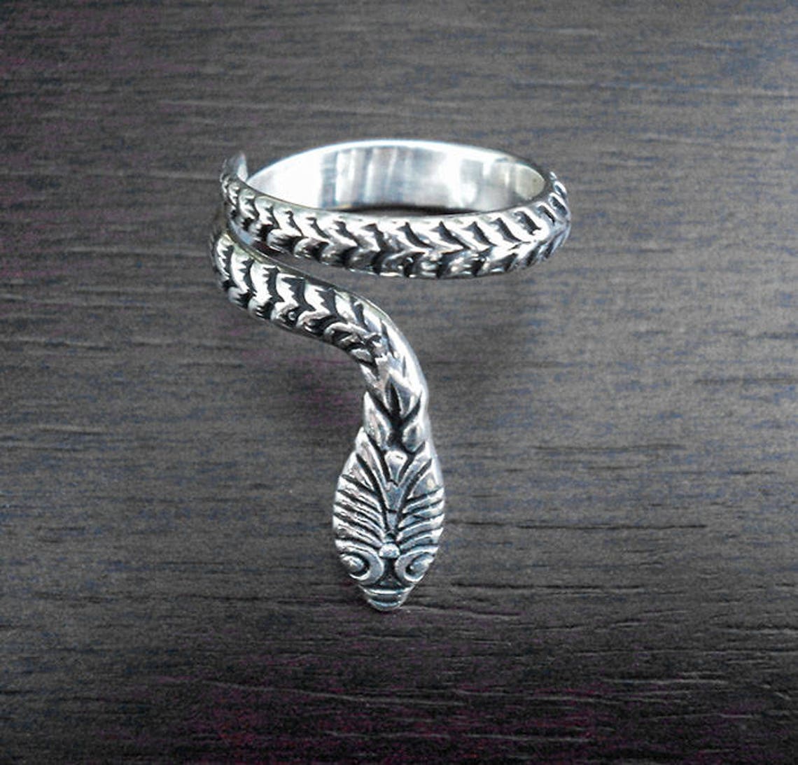 Snake Ring Contemporary Ring Engraved Ring Gothic Ring - Etsy