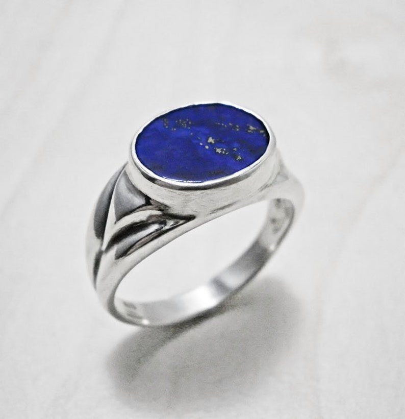Lapis lazuli Ring Silver Men Ring Silver Gentleman Etsy
