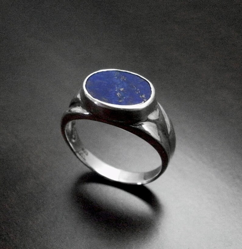 Lapis lazuli Ring Silver Men Signet Ring Silver Gentleman | Etsy