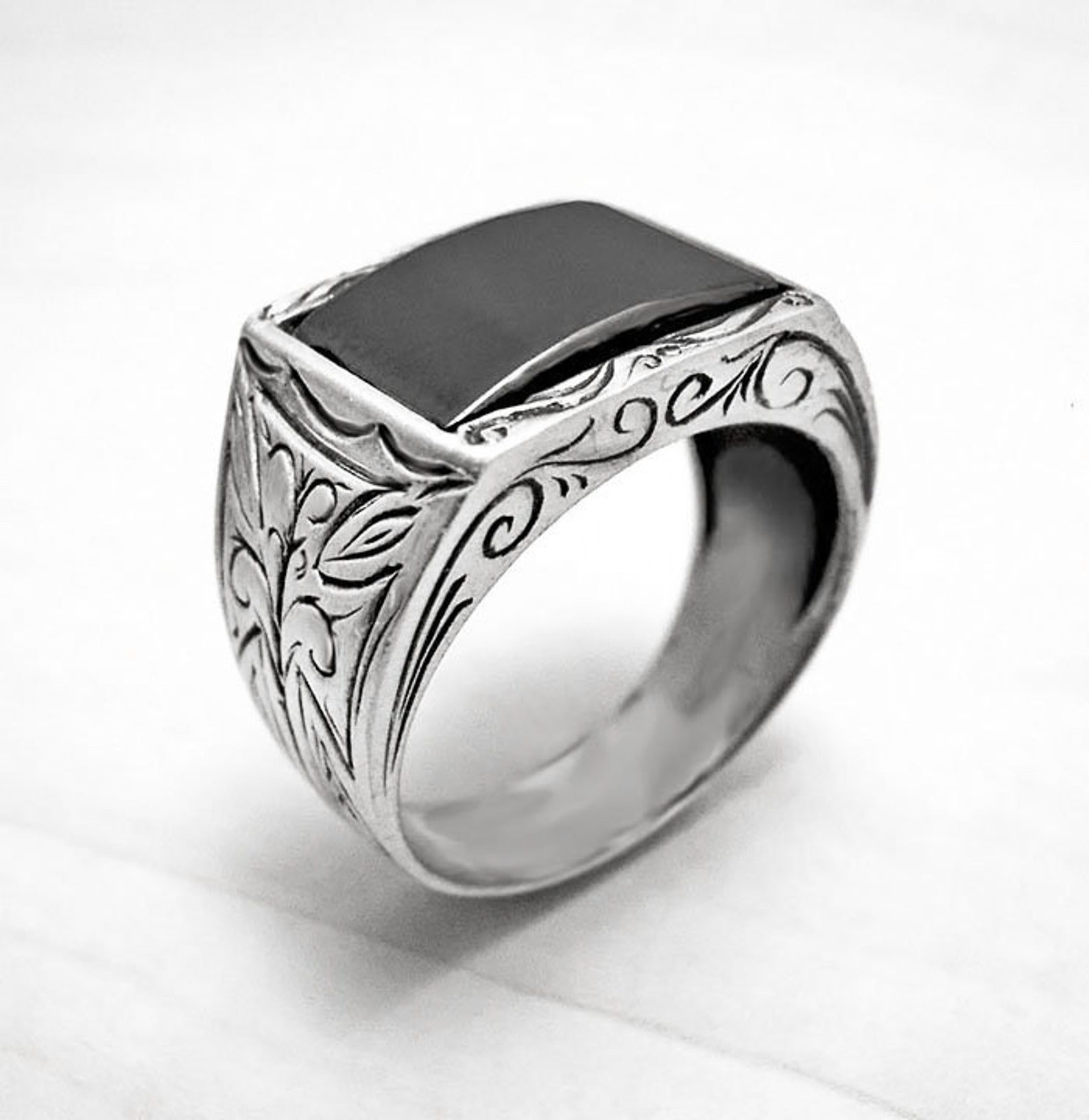 Cross Ring Silver Men Sterling Silver Ring Signet Ring | Etsy