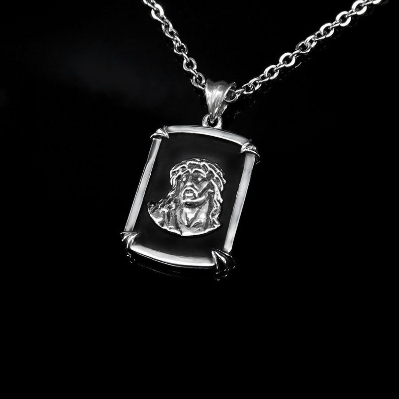 Jesus Necklace Silver Jesus Christ Necklace Silver Religious Etsy Canada