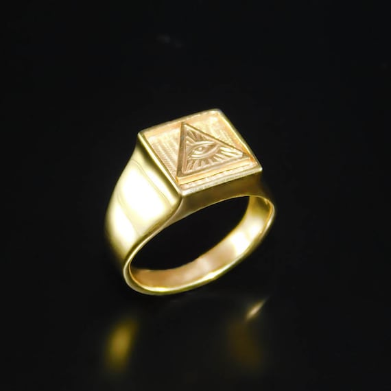 All Seeing Eye Ring Eye of Providence Masonic Ring Freemason