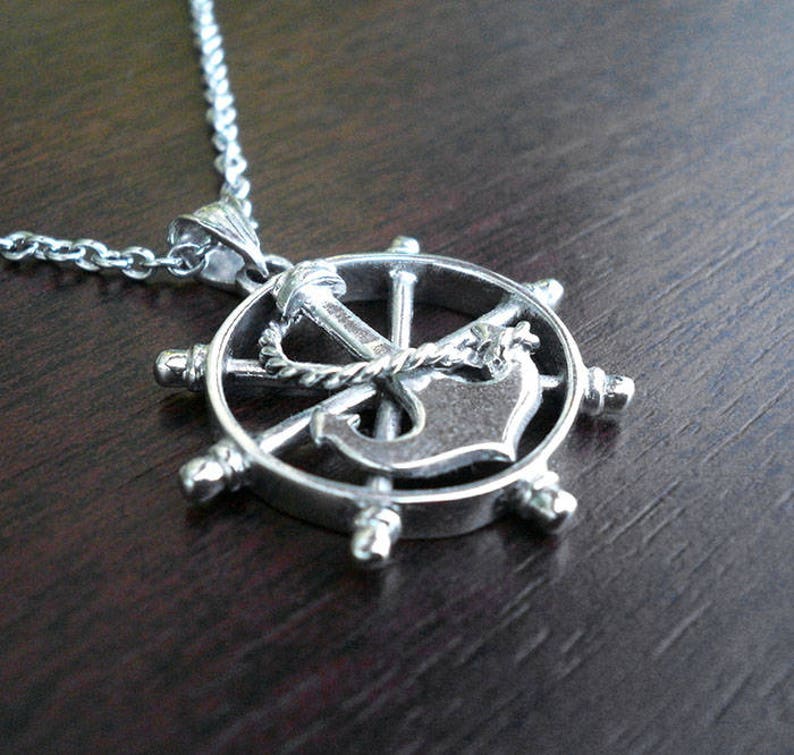 Anchor Necklace Sterling Silver Mens Gift Silver Anchor and Etsy