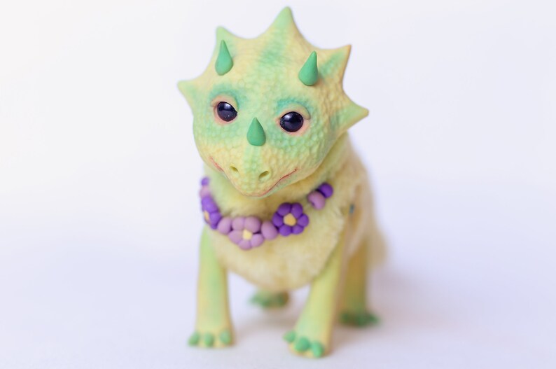 Dinosaur Art Doll polymer clay sculpture Fantay animals Art Etsy