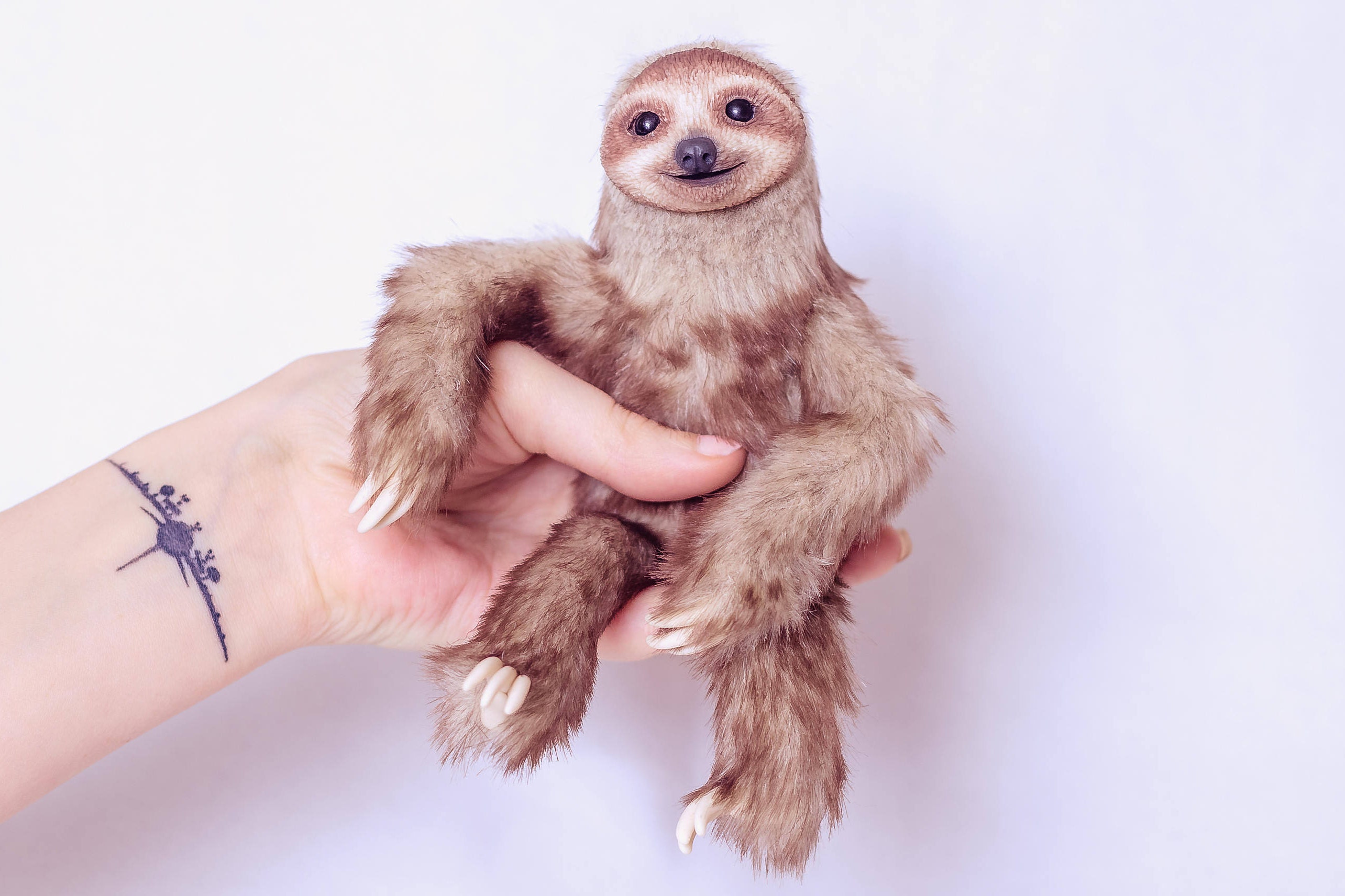 Kunst Puppe Tiere Faultier Ton Skulptur Staffed Faultier | Etsy