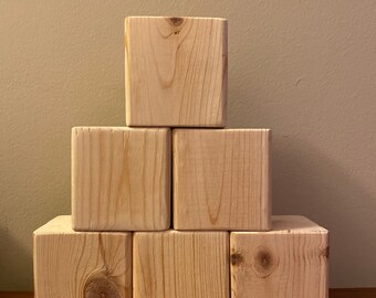 unfinished wood cubes