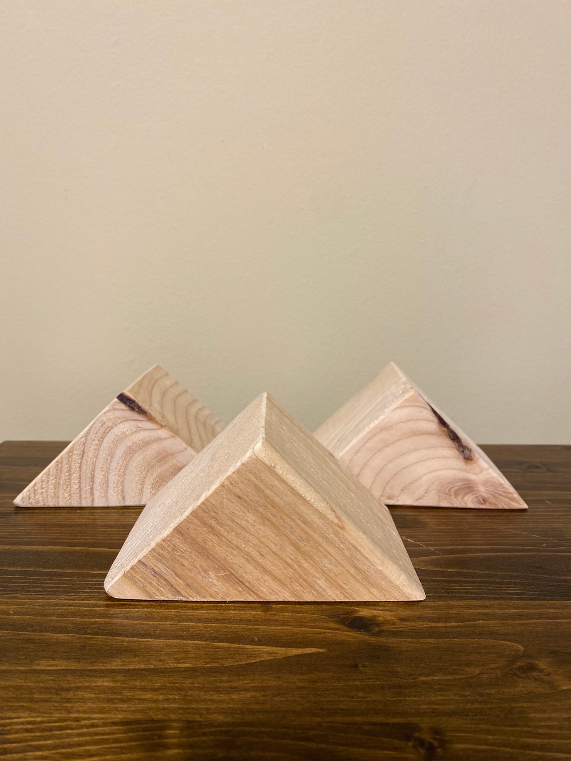 Solid Wood Triangle Craft Blocks Natural Cut and Sanded Etsy