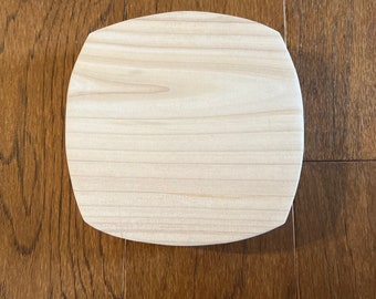 6" x 6" x 1.5" Thick Curved Custom Unfinished Wood Craft Blanks Natural Cut and Sanded