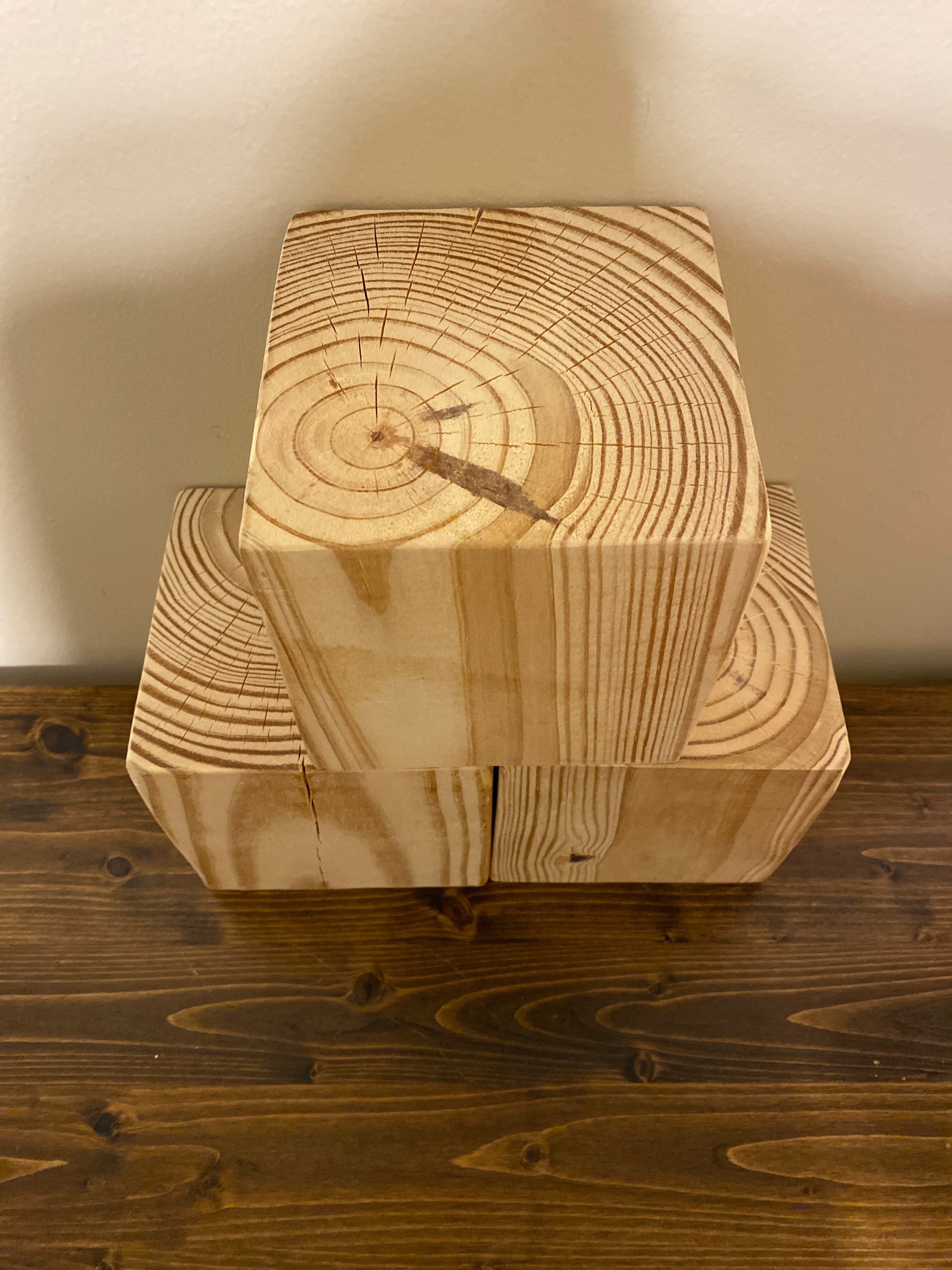 5.5 Large Solid Wood Craft Blocks Natural Cut and Sanded Etsy