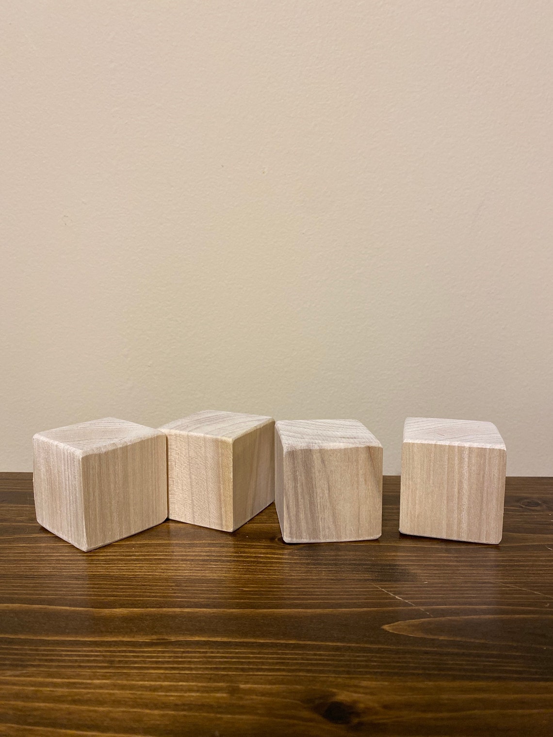 2 Solid Wood Craft Blocks Natural Cut and Sanded Etsy