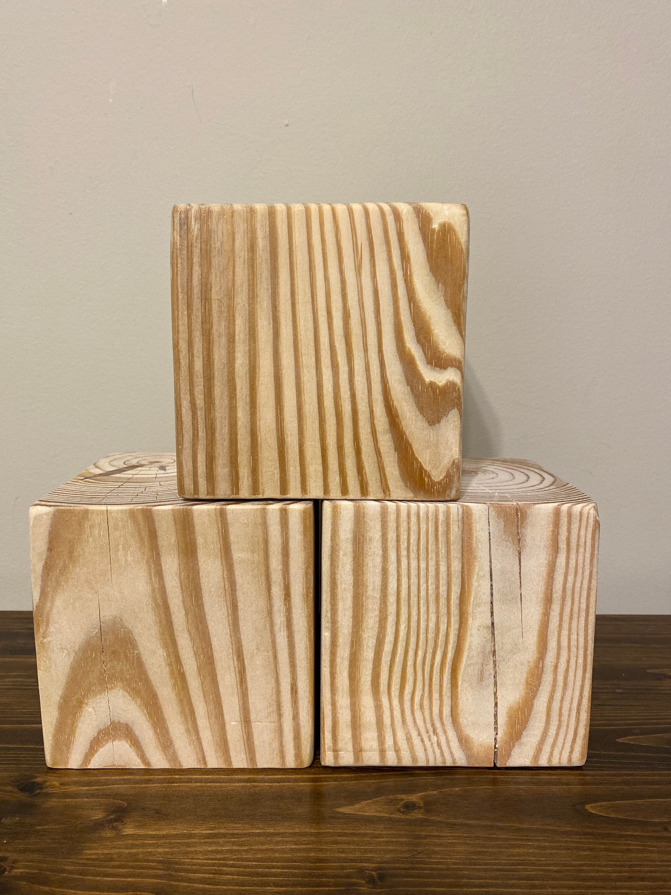 5.5 Large Solid Wood Craft Blocks Natural Cut and Sanded Etsy