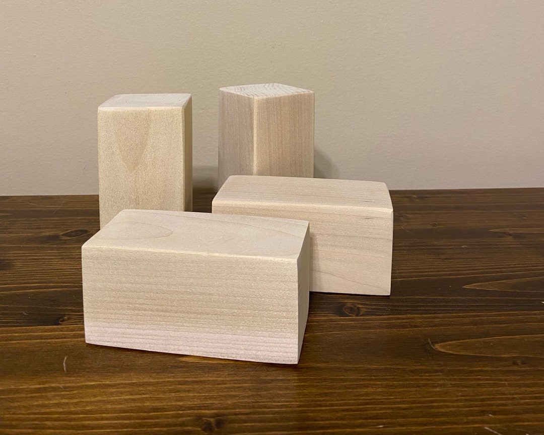 2x2x4 Solid Wood Craft Blocks Natural Cut and Sanded Etsy