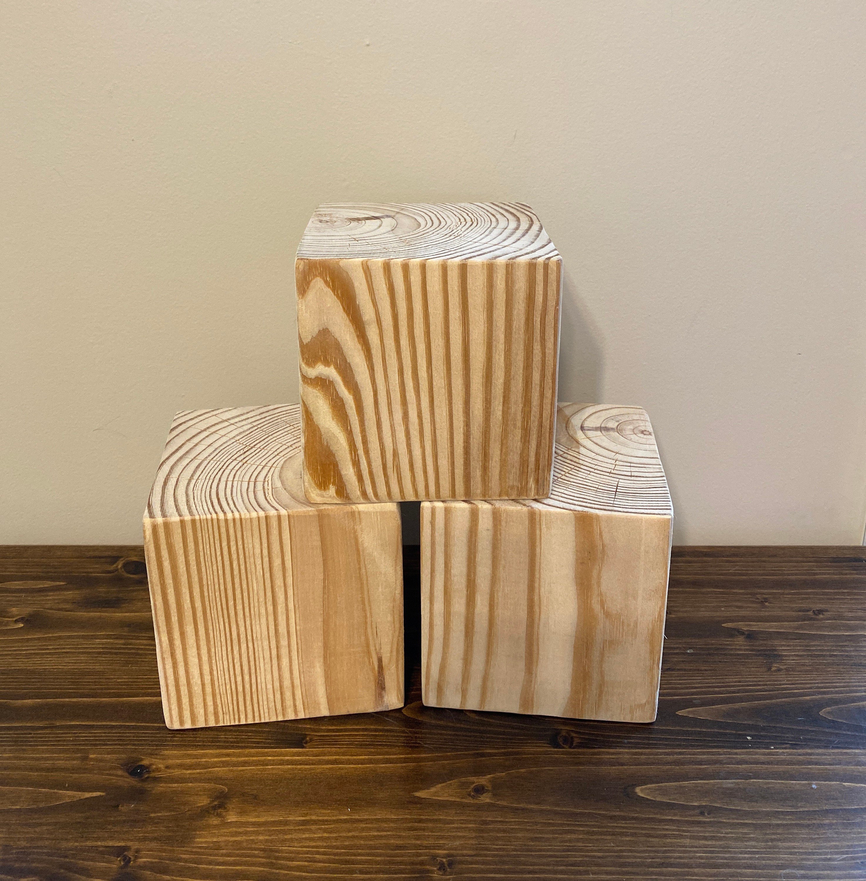 5.5 Large Solid Wood Craft Blocks Natural Cut and Sanded Etsy