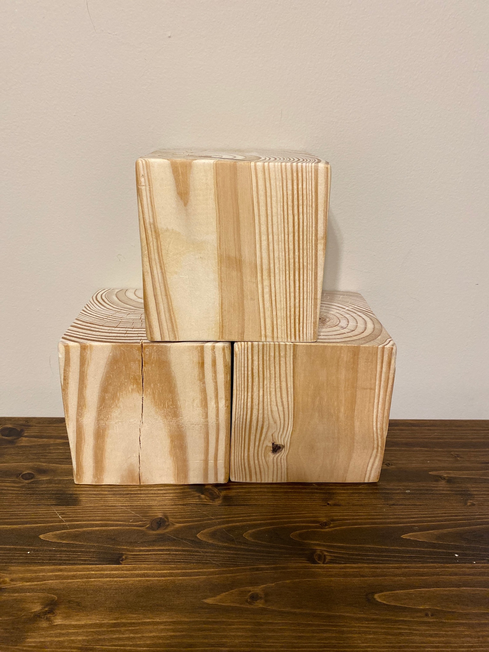 5.5 Large Solid Wood Craft Blocks Natural Cut and Sanded Etsy