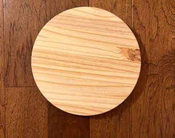 12" Round 1" Thick Solid Wood Circle Round Craft Block Natural Cut and Sanded for DIY Crafts