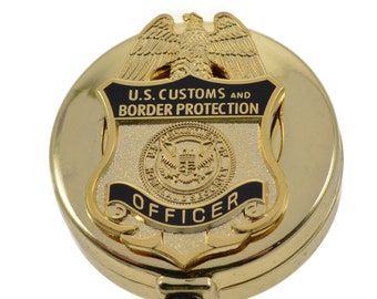 CBP Customs and Border Protection Officer Badge Reel Retractable Security ID PIV Card Holder