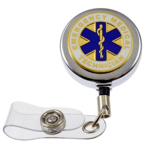 EMT Medical Technician Rescue Retractable Security ID Card Holder