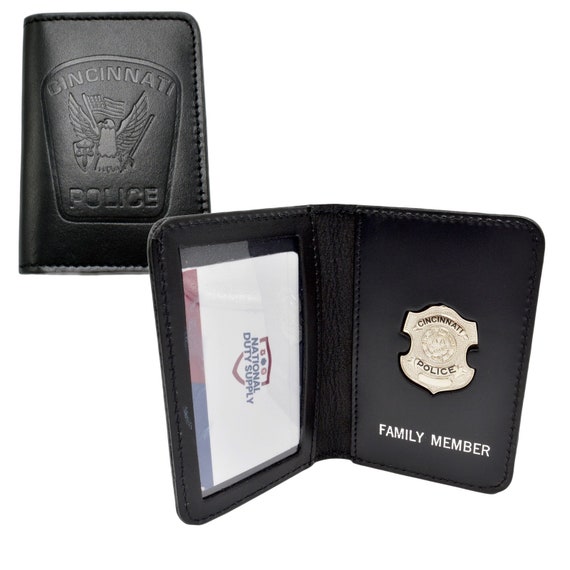 Buy Cincinnati Police Officer Mini Badge Family Member ID Case Leather CPD  Embossed Online in India 