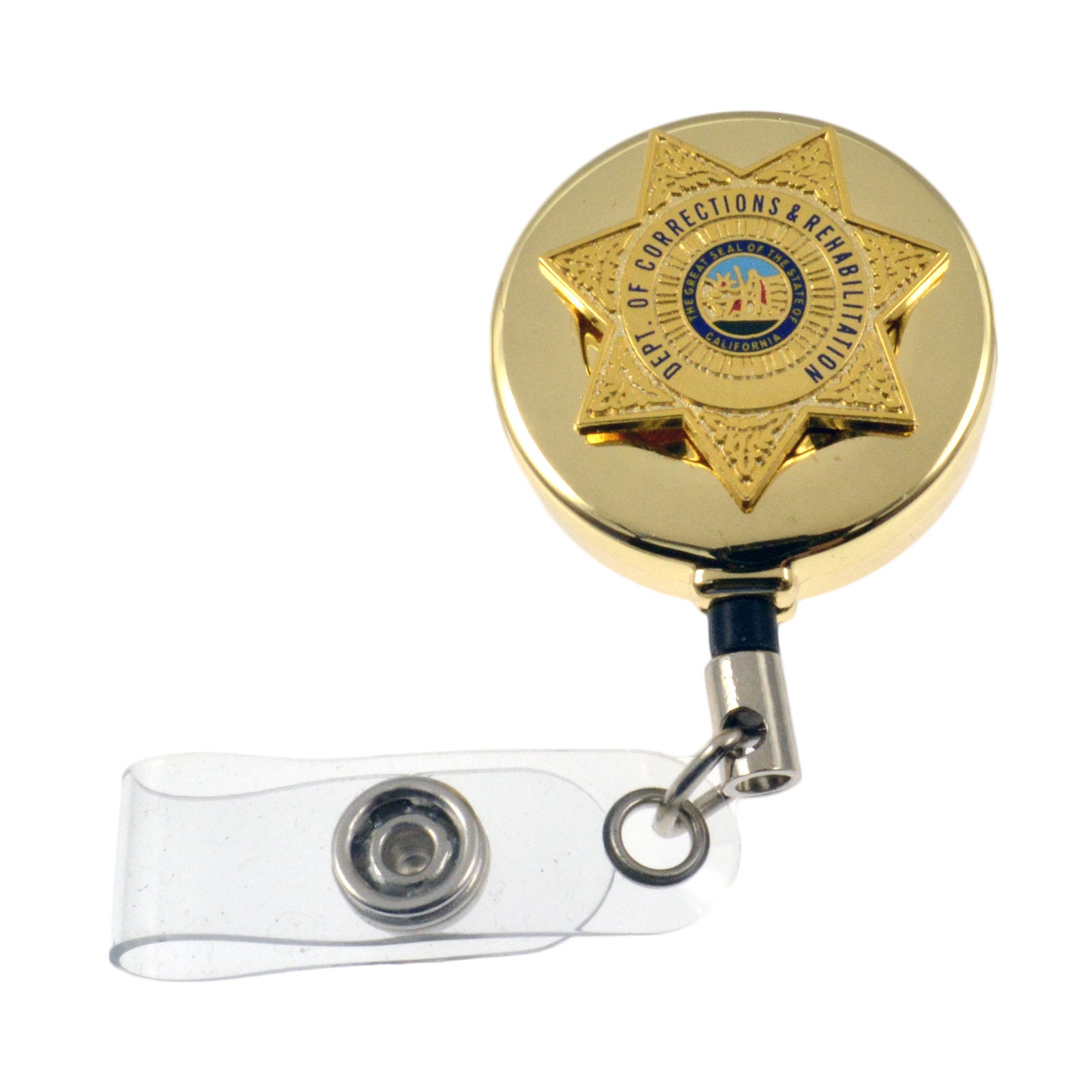 CDCR California Corrections Retractable ID Card Holder Badge Reel 