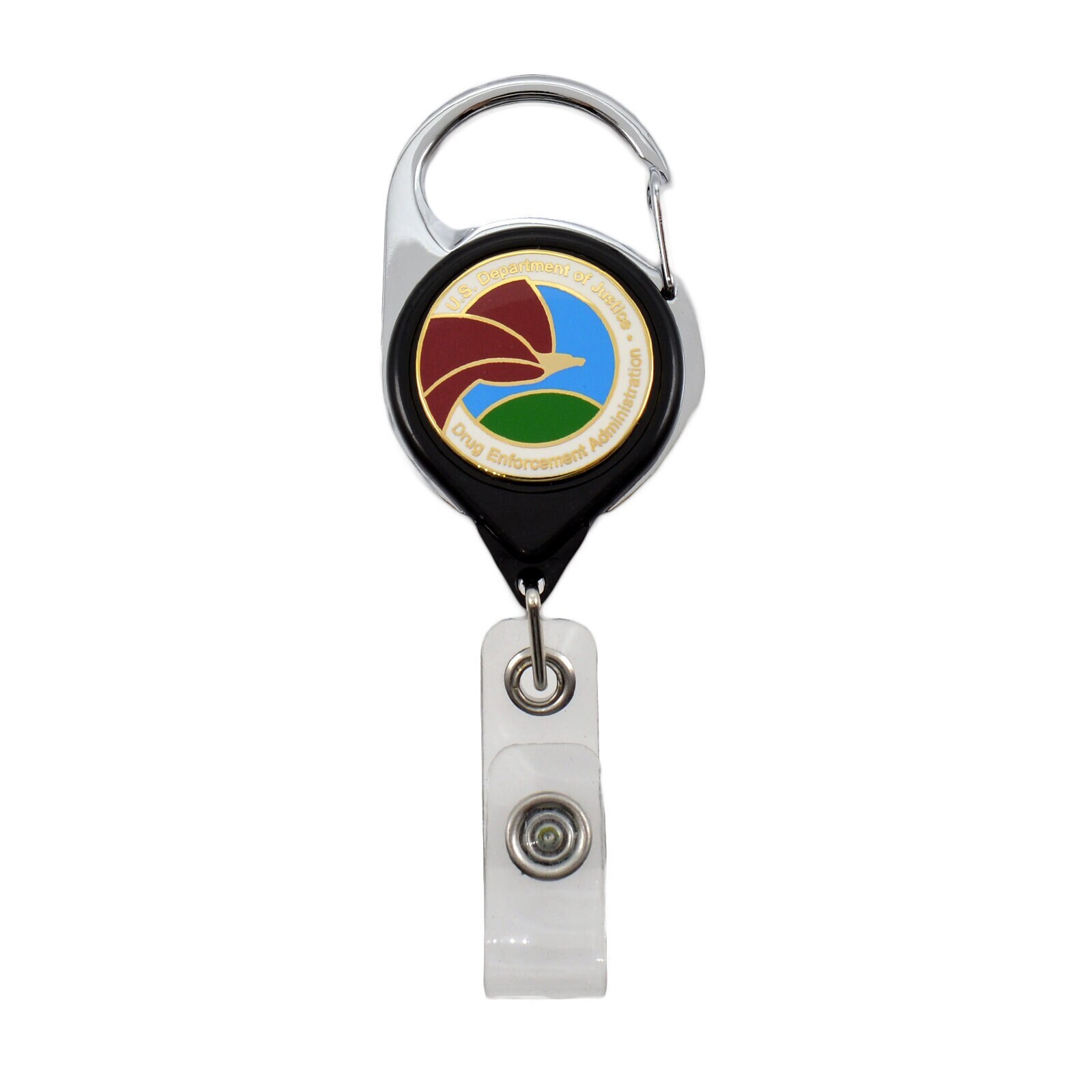 Buy DEA Seal Carabiner Retractable Badge Reel ID Holder Key-bak