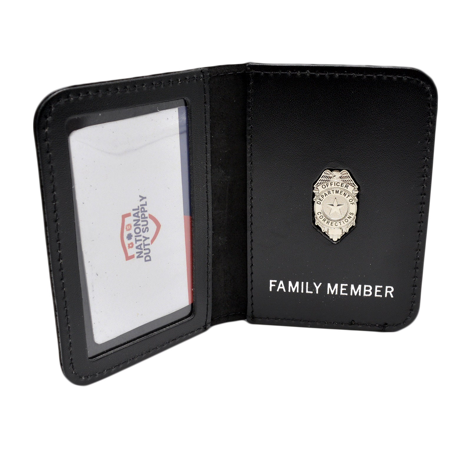 Corrections Officer Family Member ID Wallet Leather License Case