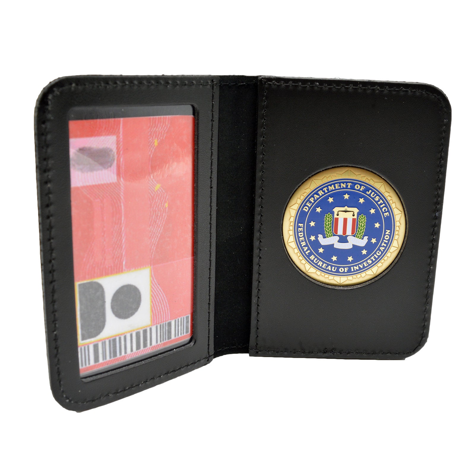 FBI Medallion Leather ID Case Card License Credit Holder