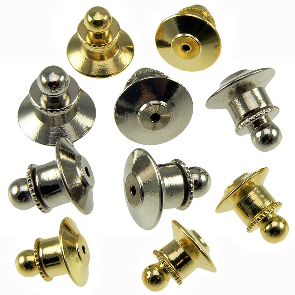 wholesale 50 pcs solid brass Pin Backs snap pull Locking Pin Keepers  Locking Clasp for badge