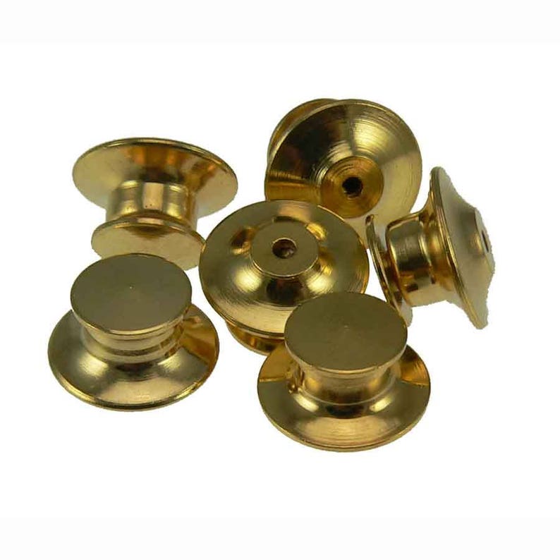 25 Locking Flathead Pin Keeper Backs Gold Chrome Military Etsy