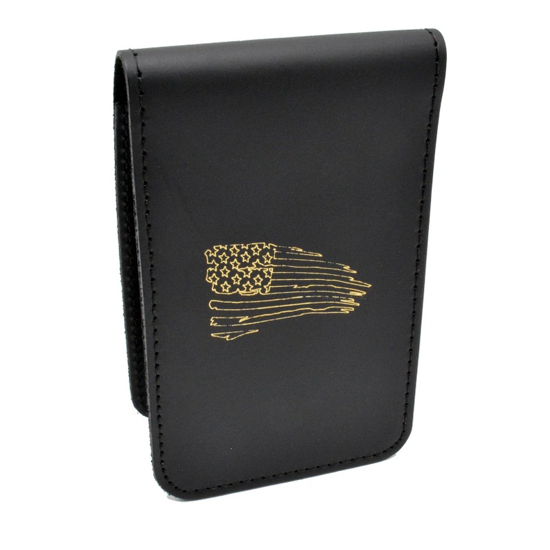 3 x 5 Pocket Note Holder Tattered Flag Police Notebook Top Folding