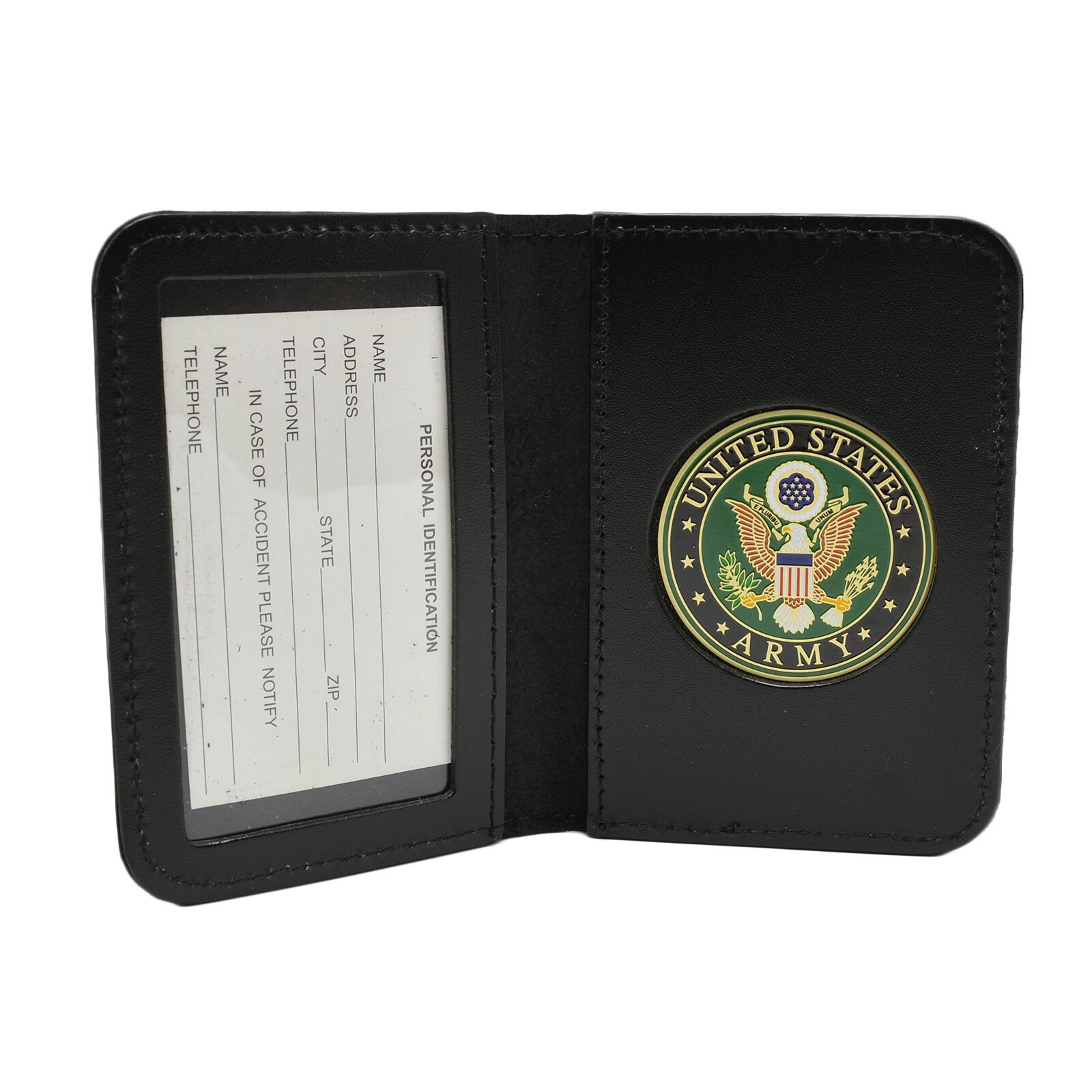 U S Army Leather Military ID Card Holder Contractor License Etsy