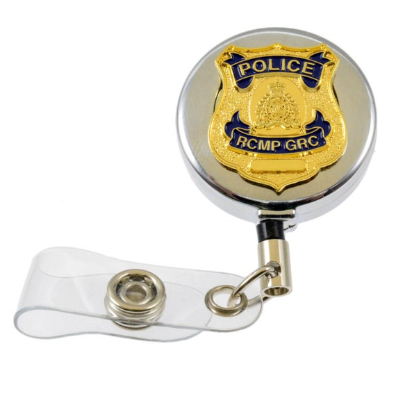 RCMP GRC Royal Canadian Mounted Police Badge Retractable Security ID Card Holder Reel