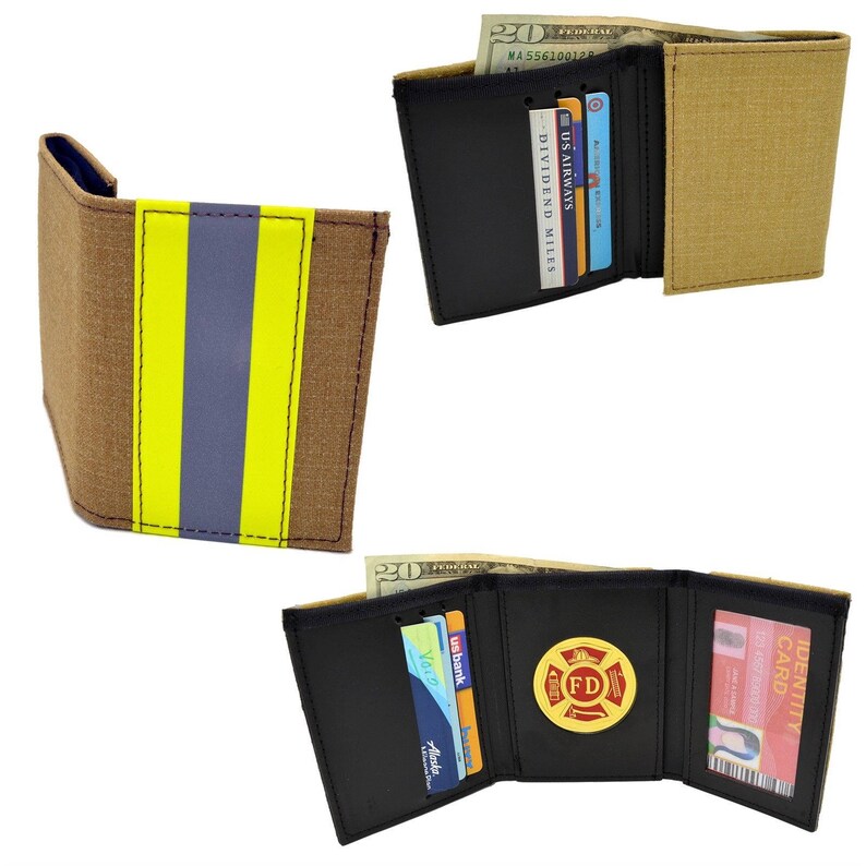Firefighter Wallet Bunker Turnout Gear Leather Trifold Fire Etsy