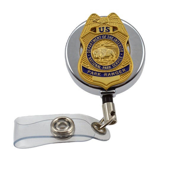 NPS Park Ranger Enforcement Mini Badge Security Retractable ID Card Holder Reel