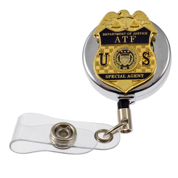 DOJ Justice ATF Special Agent Badge Retractable ID Card Holder