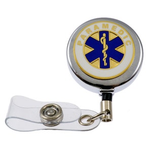 Paramedic EMT Rescue Medical Retractable Badge Reel ID Holder