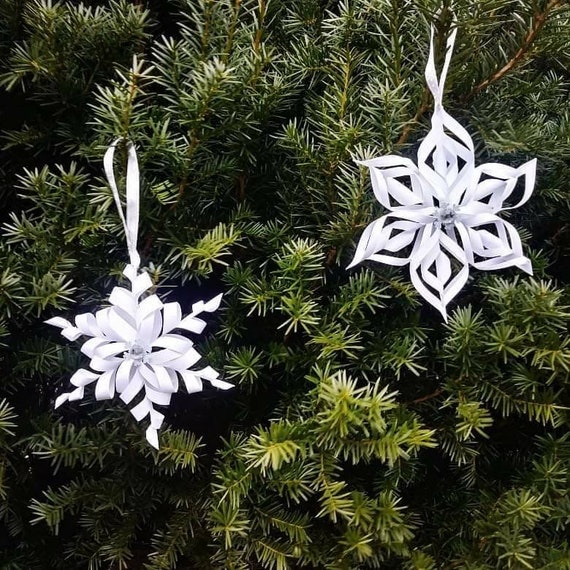 3d Paper Snowflake Ornament Christmas Decor Holiday Etsy