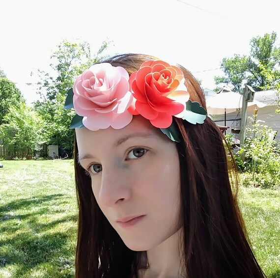 Rose Flower Crown Simple Flower Crown Flower Girl Crown Etsy