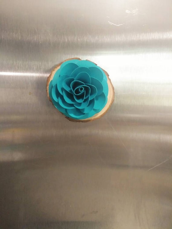 Neutral Rose Magnet Wood Magnet Paper Flower Rose Rose 